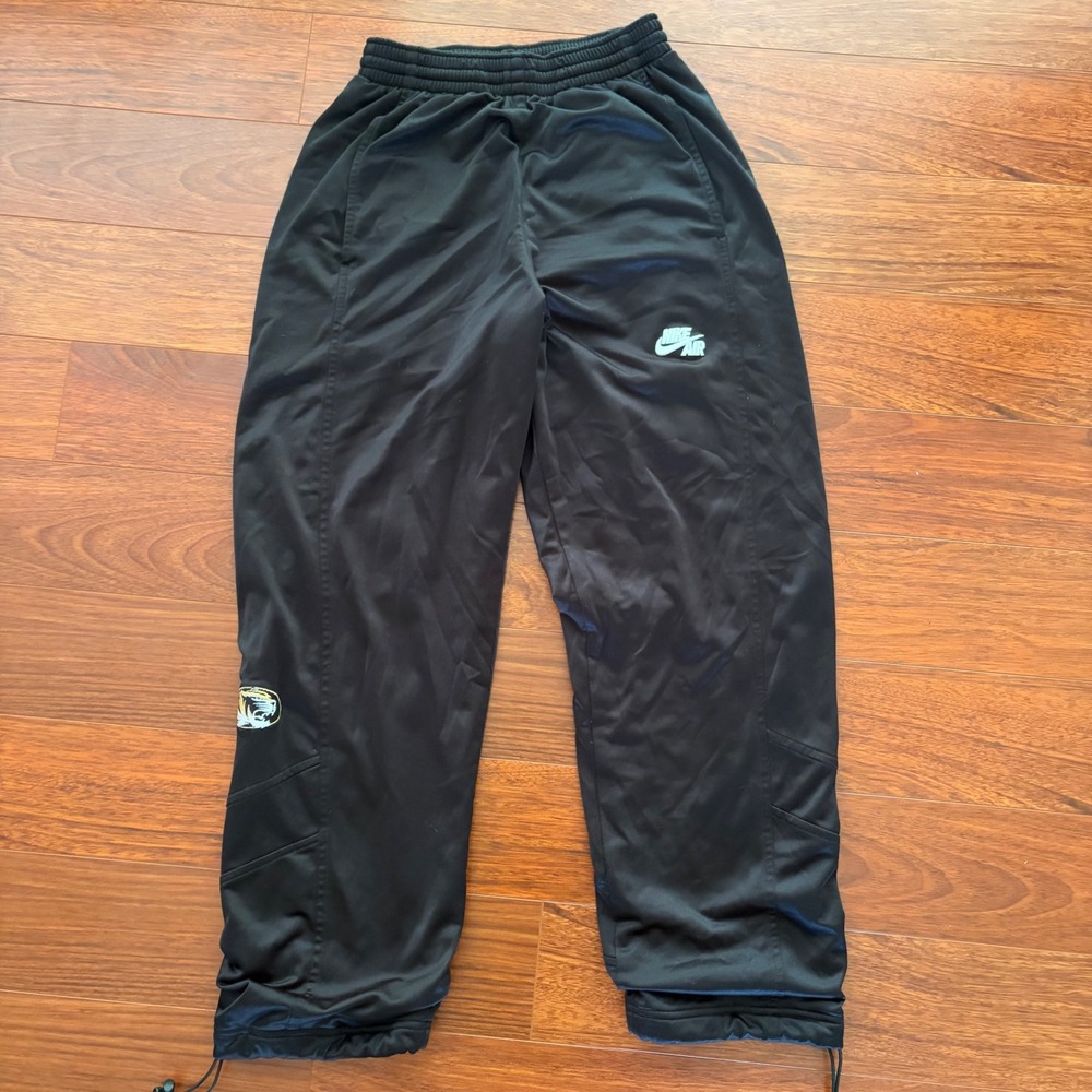 Nike Air Missouri Tigers Mizzou Track Pants Mens Small Black Joggers Bungee Hem